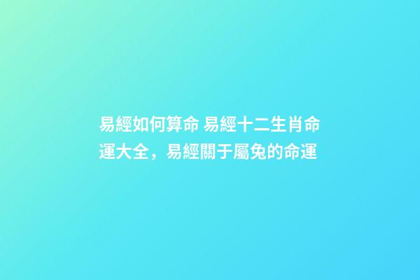 易經如何算命 易經十二生肖命運大全，易經關于屬兔的命運-第1張-觀點-玄機派